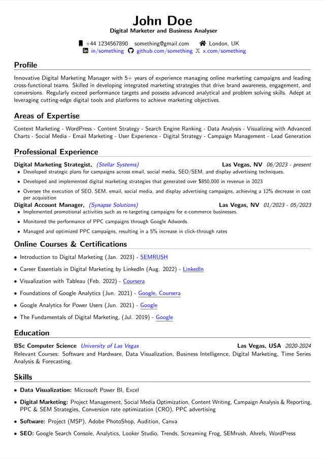 Modern Simple resume template