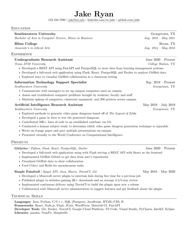Professional resume template